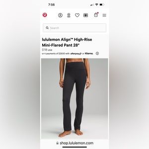 Lululemon Align Mini Flare Pant